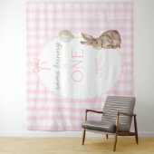 Tenture Some Bunny is One Birthday Personalized Banner (En situation)