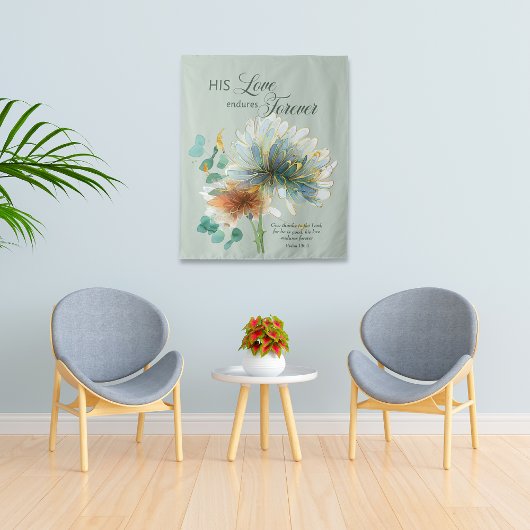 Tenture Son Amour Endure Pour Toujours Écriture Verte