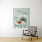 Tenture Son Amour Endure Pour Toujours Écriture Verte (En situation)