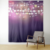 Tenture Son Anniversaire Photo Contexte String Lights Purp (En situation)