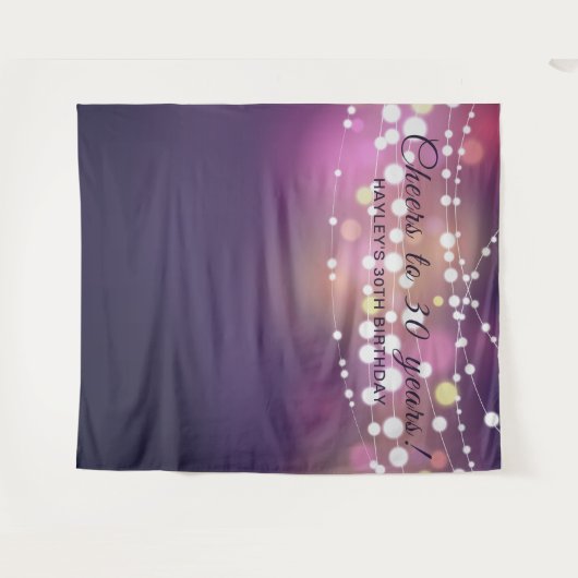 Tenture Son fond de photo d'anniversaire Guirlande lumineu (Devant (Horizontal))