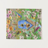 Tenture Songbirds Lily Garden Birdhouse (Devant (Horizontal))