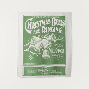 Tenture Sonneries de cloches de Noël Impression d'art vint