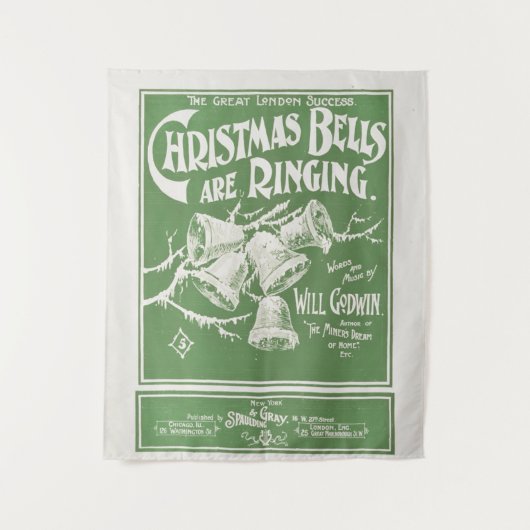 Tenture Sonneries de cloches de Noël Impression d'art vint (Devant)