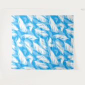 Tenture Sophisticated Feather Design On A Bright Blue  (Devant (Horizontal))