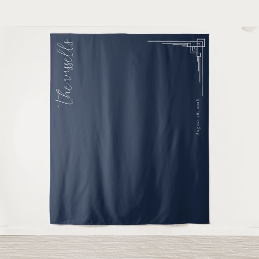 Tenture Sophisticated Navy Geometric Lines (Devant)