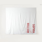 Tenture Sophisticated Red Typographic Names (Devant (Horizontal))