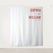 Tenture Sophisticated Red Typographic Names (Devant)