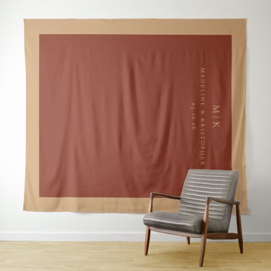 Tenture Sophisticated Rust Minimalist Typographic (En situation (horizontale))