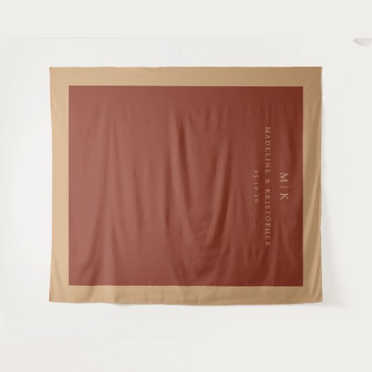 Tenture Sophisticated Rust Minimalist Typographic (Devant (Horizontal))