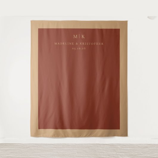 Tenture Sophisticated Rust Minimalist Typographic (Devant)