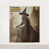 Tenture Sorcière à vélo Halloween Hanging fond (Devant)