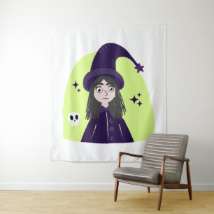 Tenture Sorcière Charmante Colère Mignonne