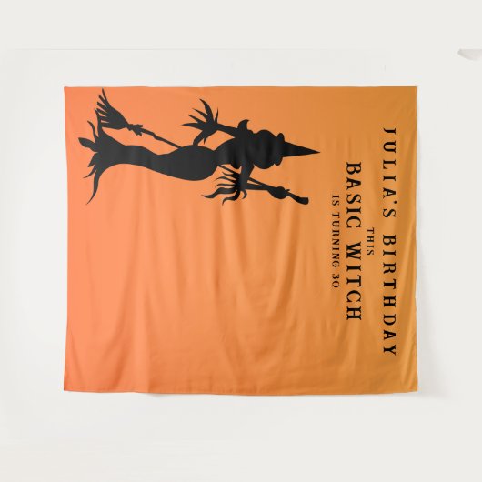 Tenture Sorcière de base Halloween Anniversaire (Devant (Horizontal))