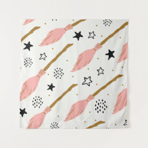 Tenture Sorcière école Motif de doodle magique