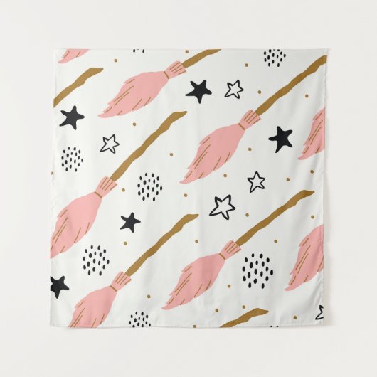 Tenture Sorcière école Motif de doodle magique (Devant)