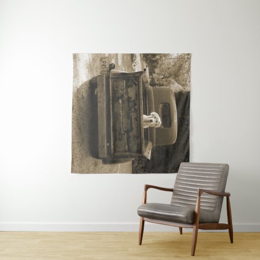 Tenture Sortez de Dodge - Photo de chien (En situation (horizontale))