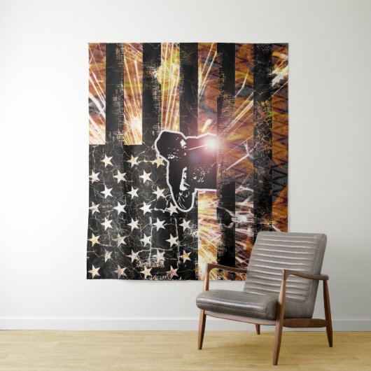 Tenture Soudage des étincelles et flammes (En situation)