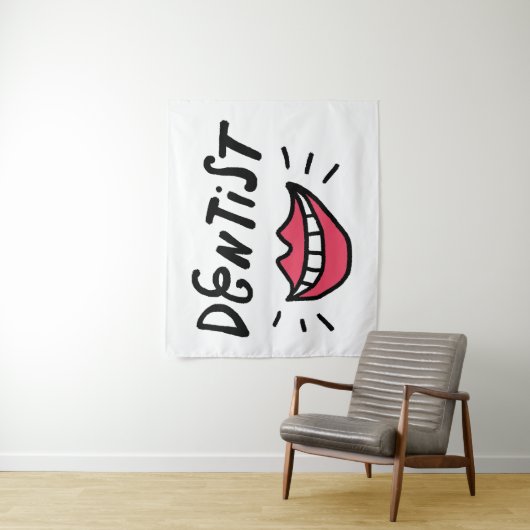 Tenture Sourire de dentiste (En situation)