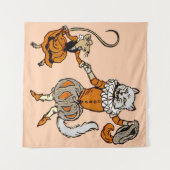 Tenture souris dansant avec une empreinte de chat (Devant (Horizontal))