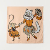 Tenture souris dansant avec une empreinte de chat (Devant)