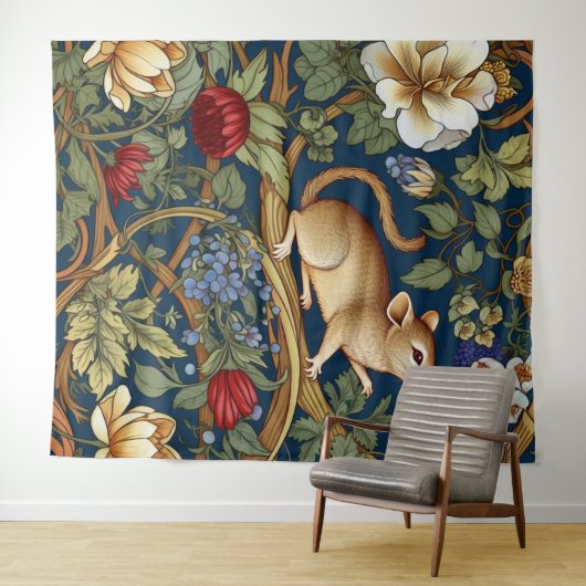 Tenture Souris et fleurs Art nouveau (En situation (horizontale))