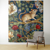 Tenture Souris et fleurs Art nouveau (En situation)