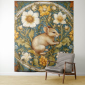 Tenture souris et fleurs Art nouveau (En situation)