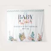 Tenture Sous l'aquarelle bleu mer Oh Baby shower bébé (Devant (Horizontal))