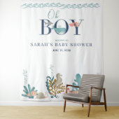 Tenture Sous l'eau Bleu Aquarelle Oh Garçon Baby Shower (En situation)