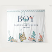 Tenture Sous l'eau bleue aquarelle Oh garçon Baby Shower T (Devant (Horizontal))