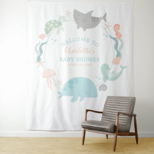Tenture Sous L'Invitation Du Baby shower Maritime