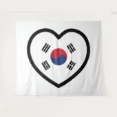 Tenture South Korea Flag Heart (Devant (Horizontal))