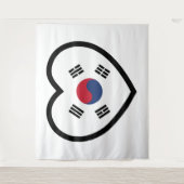 Tenture South Korea Flag Heart (Devant)