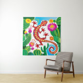 Tenture Southwest Gecko with Cactus Blossoms (En situation)