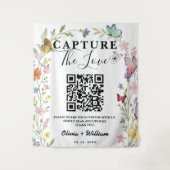 Tenture Souvenir de Fleur Sauvage | Code QR 'Capturez l'Am (Devant)