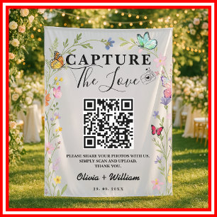 Tenture Souvenir de Fleur Sauvage Code QR 'Capturez l'Am