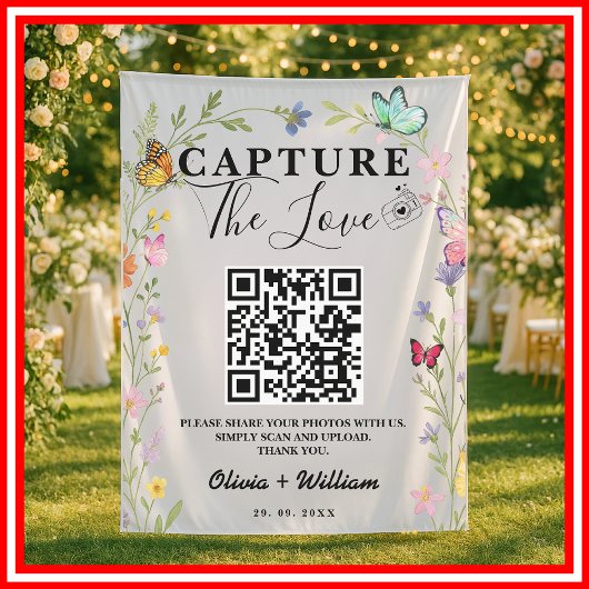 Tenture Souvenir de Fleur Sauvage | Code QR 'Capturez l'Am
