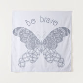 Tenture Soyez courageux | Papillon bleu Boho (Devant)