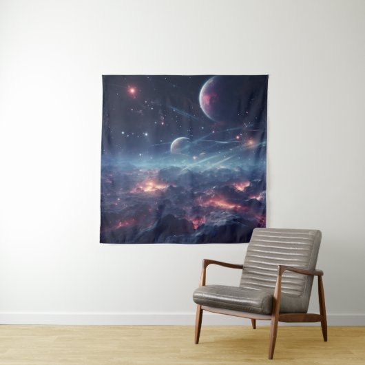 Tenture Space Galaxy Symphony Tapestry (En situation)