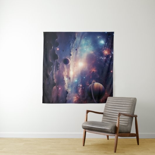 Tenture Space Galaxy Symphony Tapestry (En situation (horizontale))
