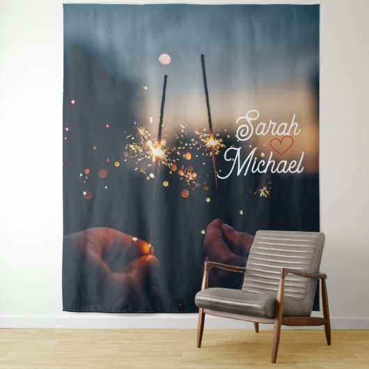 Tenture Sparkler Wedding Backdrop (En situation)