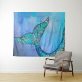 Tenture Sparkly Ocean Mermaid Fin Tail Magique Enchantée (En situation (horizontale))