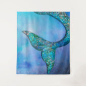 Tenture Sparkly Ocean Mermaid Fin Tail Magique Enchantée (Devant)