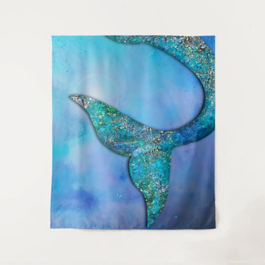 Tenture Sparkly Ocean Mermaid Fin Tail Magique Enchantée (Devant)