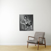 Tenture Speakeasy - gris monochrome (En situation)