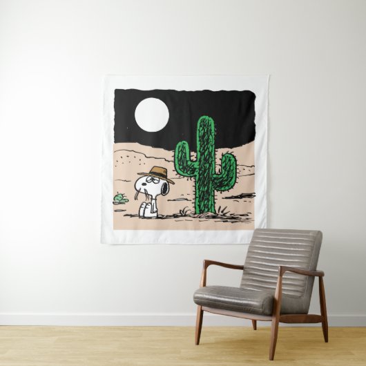 Tenture Spike dans un désert illuminé par la Lune (En situation)