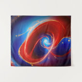 Tenture Spirale cosmique rouge et bleue (Devant (Horizontal))