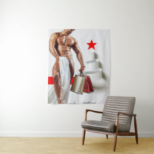 Tenture Spirale en papier blanc pour achats de Noël de Sli