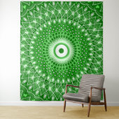 Tenture Spirituel Moderne Géométrique élégant mandala vert (En situation)